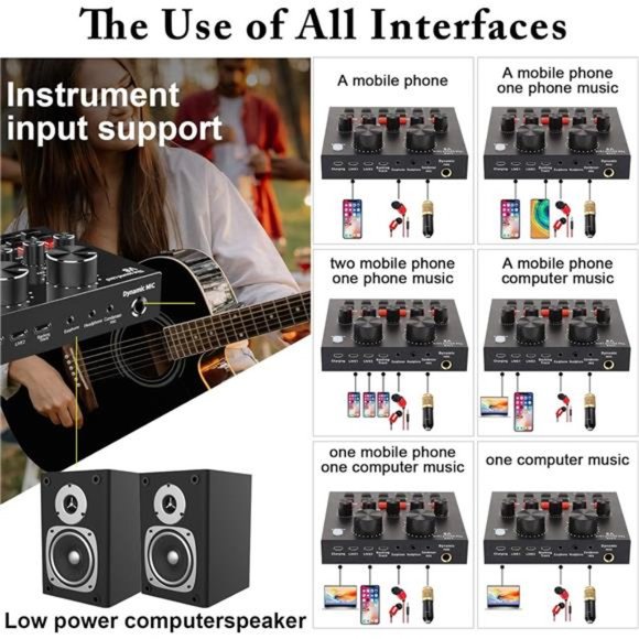 Podcast Equipment Bundle, Audio Interface with All in One Live Sound Card - Picture 6 of 7